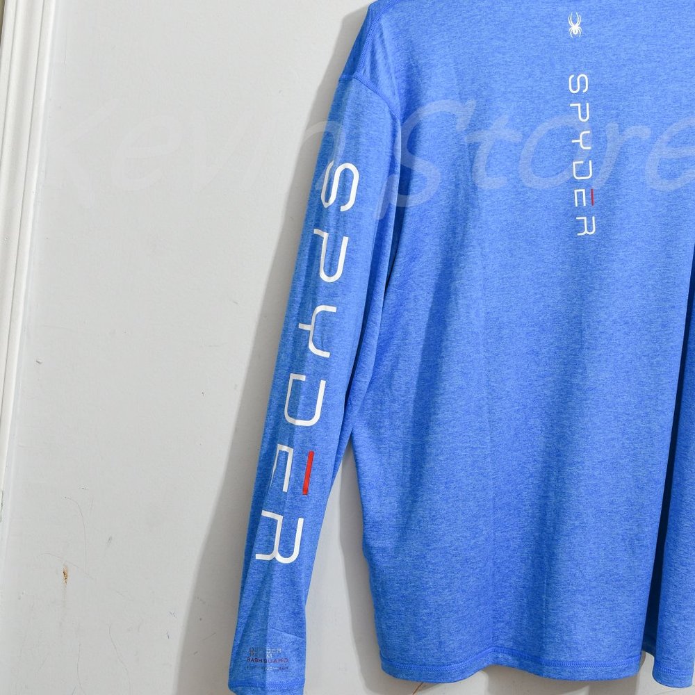 NWT ! Spyder Men’s sun tee ( Rash Guard),50+ UPF,lightweight BLUE - Picture 5 of 7